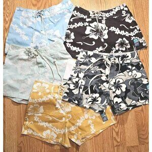 5 Lot of Island X Hawaii Board Shorts Women's Sz 3 Various Colors Floral Beach